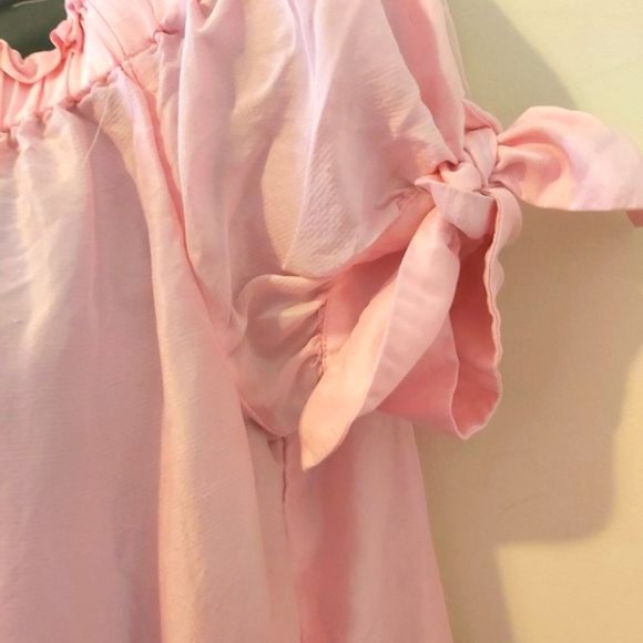 J CREW | Women's Off The Shoulder Silk Top Pink Size 4 - Picture 4 of 7